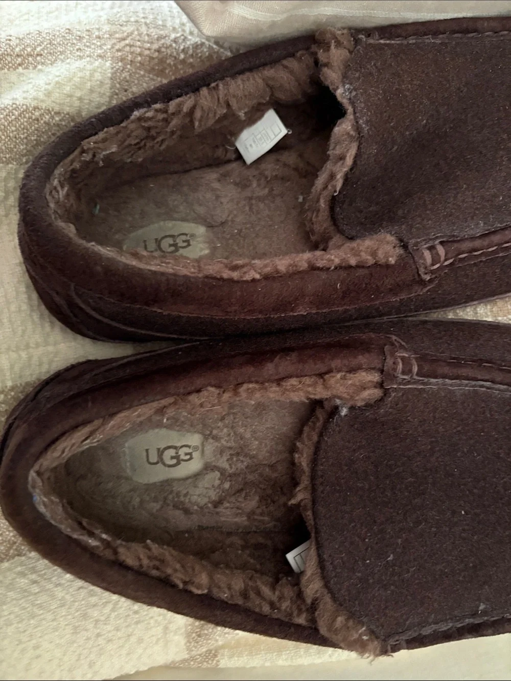 UGG Men's Brown Suede Slip-On Moccasin Loafers